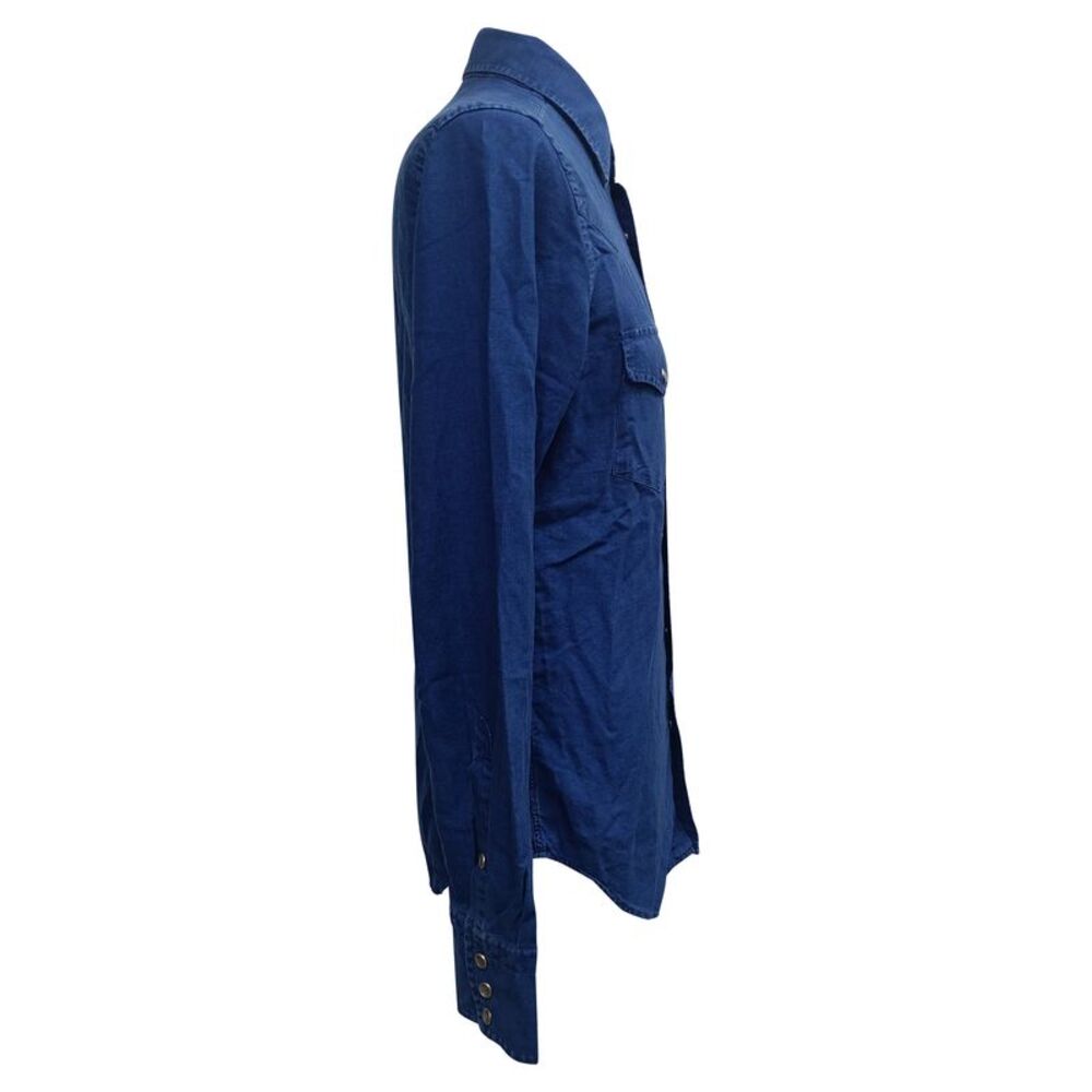 Tom Ford Button-Down Slim-Fit Denim Shirt In Blue Cotton View 4